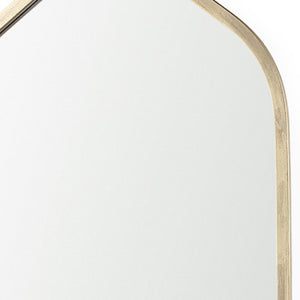HomeRoots 48" Gold Metal Arch Framed Accent Mirror - Elegant Design for Brightening Spaces & Modern Glamour 607268