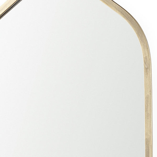 HomeRoots 48" Gold Metal Arch Framed Accent Mirror - Elegant Design for Brightening Spaces & Modern Glamour 607268