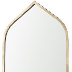 HomeRoots 48" Gold Metal Arch Framed Accent Mirror - Elegant Design for Brightening Spaces & Modern Glamour 607268