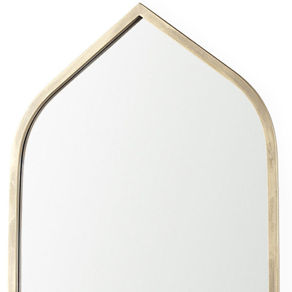 HomeRoots 48" Gold Metal Arch Framed Accent Mirror - Elegant Design for Brightening Spaces & Modern Glamour 607268