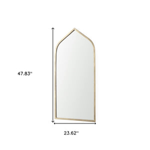 HomeRoots 48" Gold Metal Arch Framed Accent Mirror - Elegant Design for Brightening Spaces & Modern Glamour 607268