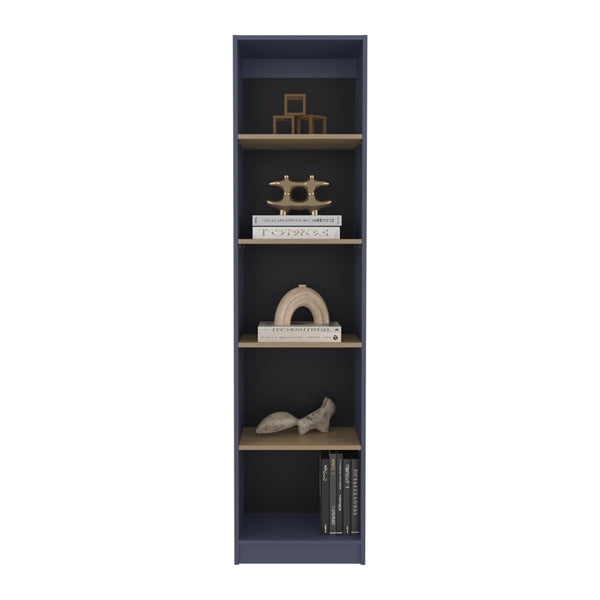 English Elm Home Xs Slim Five Shelf Vertical Bookcase for Narrow Bedrooms Offices and Living Spaces B070P391786