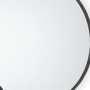 HomeRoots 30" Elegant Black Metal Scalloped Framed Accent Mirror for Modern & Classic Home Decor Styles 607278