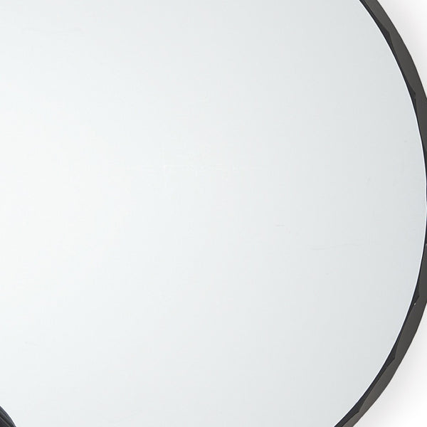 HomeRoots 30" Elegant Black Metal Scalloped Framed Accent Mirror for Modern & Classic Home Decor Styles 607278