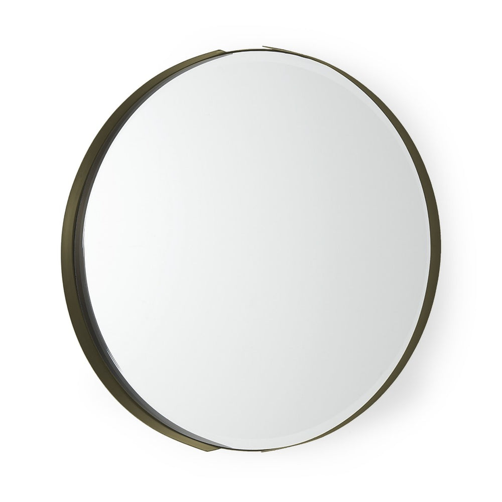 HomeRoots 24" Gold Metal Round Framed Accent Mirror - Elegant Home Decor for Any Room, Easy to Install & Stylish 607279