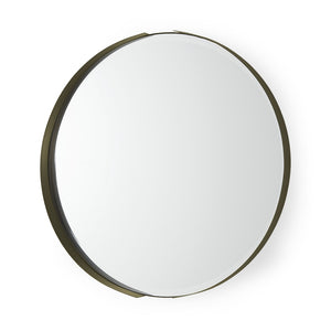 HomeRoots 24" Gold Metal Round Framed Accent Mirror - Elegant Home Decor for Any Room, Easy to Install & Stylish 607279
