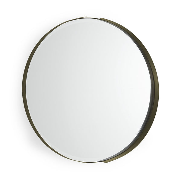 HomeRoots 24" Gold Metal Round Framed Accent Mirror - Elegant Home Decor for Any Room, Easy to Install & Stylish 607279