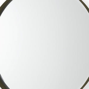 HomeRoots 24" Gold Metal Round Framed Accent Mirror - Elegant Home Decor for Any Room, Easy to Install & Stylish 607279