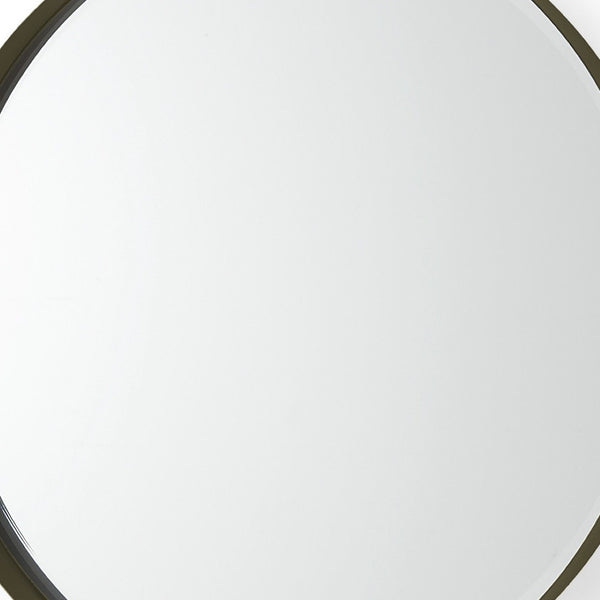 HomeRoots 24" Gold Metal Round Framed Accent Mirror - Elegant Home Decor for Any Room, Easy to Install & Stylish 607279