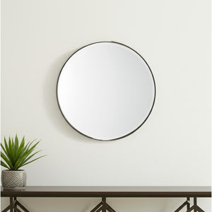 HomeRoots 24" Gold Metal Round Framed Accent Mirror - Elegant Home Decor for Any Room, Easy to Install & Stylish 607279