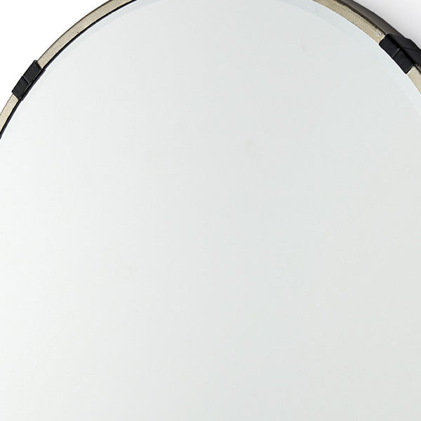HomeRoots 24" Modern Gold and Black Round Accent Mirror - Sleek Metal Frame for Chic Home Decor Bliss! 607281