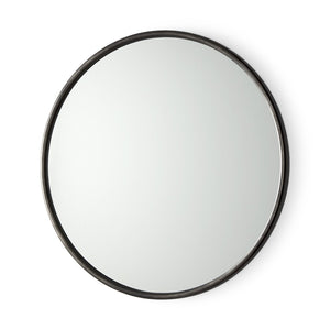 HomeRoots 36" Black Metal Round Framed Accent Mirror – Modern Design, Clear Reflection, Perfect for Any Space 607283