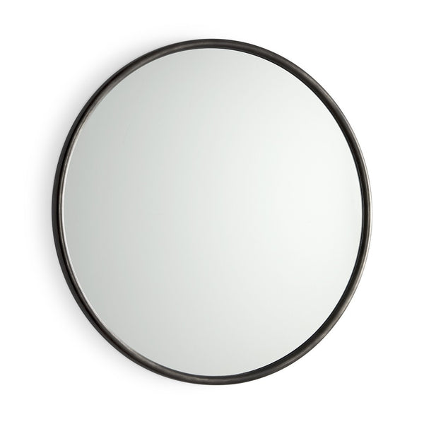 HomeRoots 36" Black Metal Round Framed Accent Mirror – Modern Design, Clear Reflection, Perfect for Any Space 607283