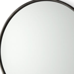 HomeRoots 36" Black Metal Round Framed Accent Mirror – Modern Design, Clear Reflection, Perfect for Any Space 607283