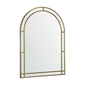 48 Inch Gold Metal Double Arch Wall Mirror Glam Accent for Living Room Decor