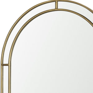 48 Inch Gold Metal Double Arch Wall Mirror Glam Accent for Living Room Decor
