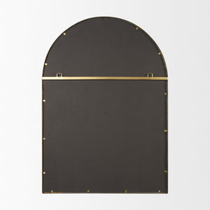 48 Inch Gold Metal Double Arch Wall Mirror Glam Accent for Living Room Decor