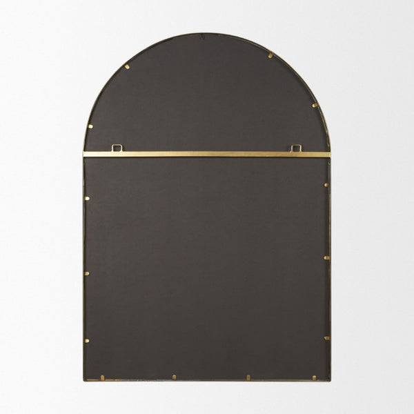 48 Inch Gold Metal Double Arch Wall Mirror Glam Accent for Living Room Decor
