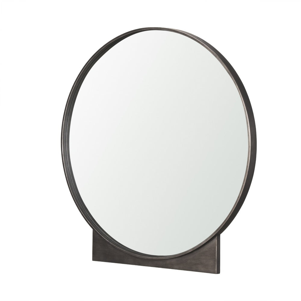 HomeRoots 38" Gunmetal Accent Mirror with Unique Geometric Frame for Modern Home Décor and Style Enhancement 607287