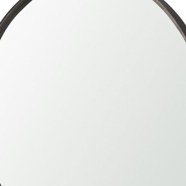 HomeRoots 38" Gunmetal Accent Mirror with Unique Geometric Frame for Modern Home Décor and Style Enhancement 607287
