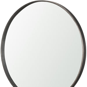 HomeRoots 38" Gunmetal Accent Mirror with Unique Geometric Frame for Modern Home Décor and Style Enhancement 607287