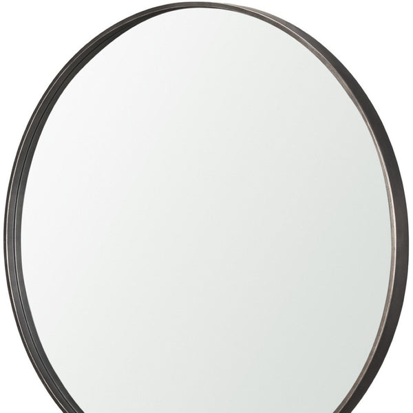 HomeRoots 38" Gunmetal Accent Mirror with Unique Geometric Frame for Modern Home Décor and Style Enhancement 607287