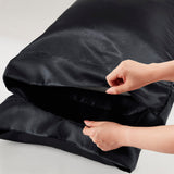 Madison Park Essentials Satin Glam/Luxury Luxury 2 PC Pillowcases MPE21-777 Black