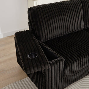 English Elm Chenille Cloud Sofa with Quilted Seat and Piano Key Backrest for Modern Living Rooms W834S00648