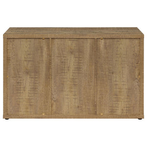 English Elm Pamplona Mango Brown 3-Door Industrial Accent Cabinet With Adjustable Shelves For Modern Storage Solutions B062P299946-GIGA