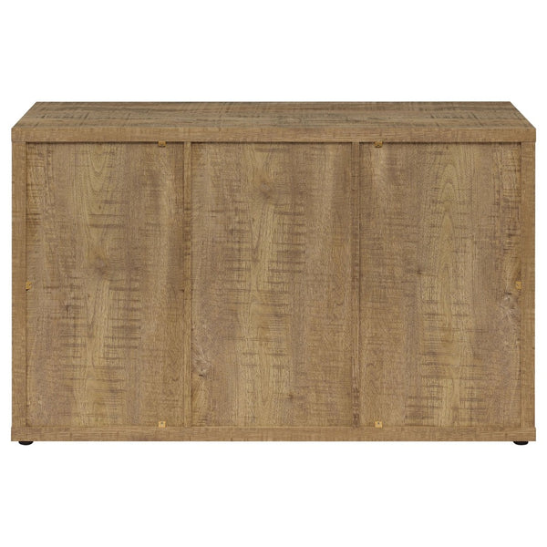 English Elm Pamplona Mango Brown 3-Door Industrial Accent Cabinet With Adjustable Shelves For Modern Storage Solutions B062P299946-GIGA