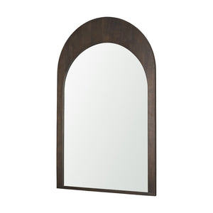 HomeRoots 48" Brown Solid Wood Arch Accent Mirror - Elegant Design, Ready to Hang, Perfect for Any Space! 607301
