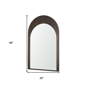 HomeRoots 48" Brown Solid Wood Arch Accent Mirror - Elegant Design, Ready to Hang, Perfect for Any Space! 607301