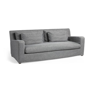 HomeRoots 93" Dark Gray Slipcovered Sofa with Toss Pillows – Modern Comfort & Style for Your Living Room 607322