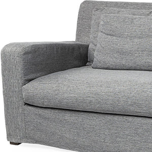 HomeRoots 93" Dark Gray Slipcovered Sofa with Toss Pillows – Modern Comfort & Style for Your Living Room 607322