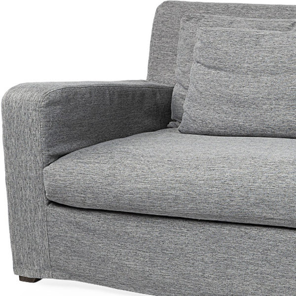 HomeRoots 93" Dark Gray Slipcovered Sofa with Toss Pillows – Modern Comfort & Style for Your Living Room 607322