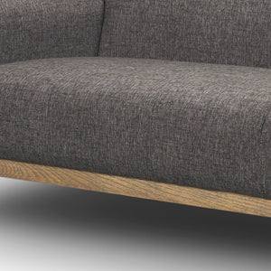 HomeRoots 90" Gray Fabric Sofa with Brown Legs – Stylish, Durable, and Comfortable Seating for Modern Spaces 607331