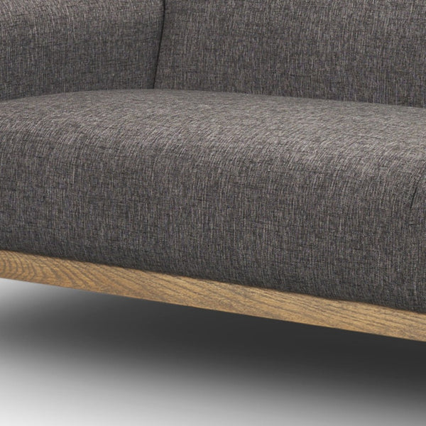 HomeRoots 90" Gray Fabric Sofa with Brown Legs – Stylish, Durable, and Comfortable Seating for Modern Spaces 607331