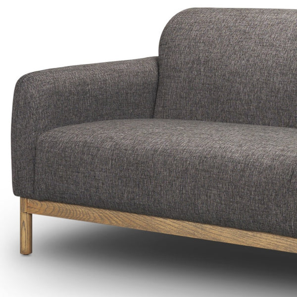 HomeRoots 90" Gray Fabric Sofa with Brown Legs – Stylish, Durable, and Comfortable Seating for Modern Spaces 607331