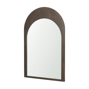 HomeRoots 36" Brown Solid Wood Arched Accent Mirror - Elegant Design to Enhance Space & Reflect Light Beautifully 607343