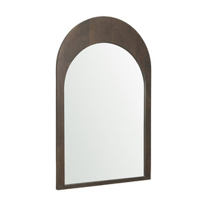 HomeRoots 36" Brown Solid Wood Arched Accent Mirror - Elegant Design to Enhance Space & Reflect Light Beautifully 607343