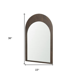 HomeRoots 36" Brown Solid Wood Arched Accent Mirror - Elegant Design to Enhance Space & Reflect Light Beautifully 607343