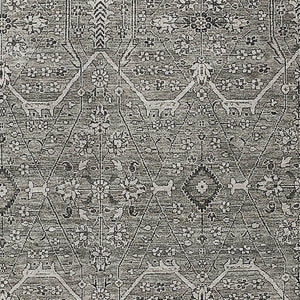 HomeRoots 5' Pewter Floral Area Rug - Stylish Washable Design for Indoor & Outdoor Spaces, Durable & Elegant 5' X 8' 607351