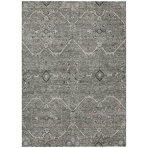 HomeRoots 5' Pewter Floral Area Rug - Stylish Washable Design for Indoor & Outdoor Spaces, Durable & Elegant 8' X 10' 607353