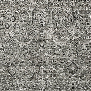 HomeRoots 5' Pewter Floral Area Rug - Stylish Washable Design for Indoor & Outdoor Spaces, Durable & Elegant 9' X 12' 607354