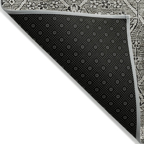 HomeRoots 5' Pewter Floral Area Rug - Stylish Washable Design for Indoor & Outdoor Spaces, Durable & Elegant 10' X 14' 607355