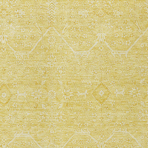 HomeRoots 5' Gold Floral Washable Area Rug – Elegant Indoor-Outdoor Design for High-Traffic Spaces and Durability 5' X 8' 607363
