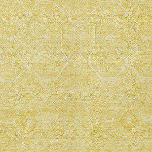 HomeRoots 5' Gold Floral Washable Area Rug – Elegant Indoor-Outdoor Design for High-Traffic Spaces and Durability 9' X 12' 607366