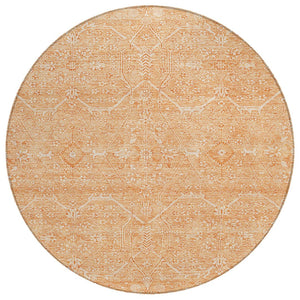 HomeRoots 5' Salmon Floral Washable Area Rug - Durable, Stylish, and Perfect for Indoor or Outdoor Spaces 8' Round 607382