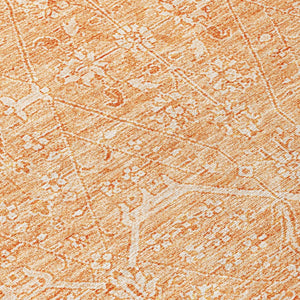HomeRoots 5' Salmon Floral Washable Area Rug - Durable, Stylish, and Perfect for Indoor or Outdoor Spaces 8' Round 607382