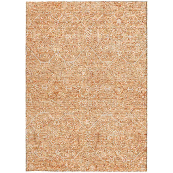 HomeRoots 5' Salmon Floral Washable Area Rug - Durable, Stylish, and Perfect for Indoor or Outdoor Spaces 8' X 10' 607383